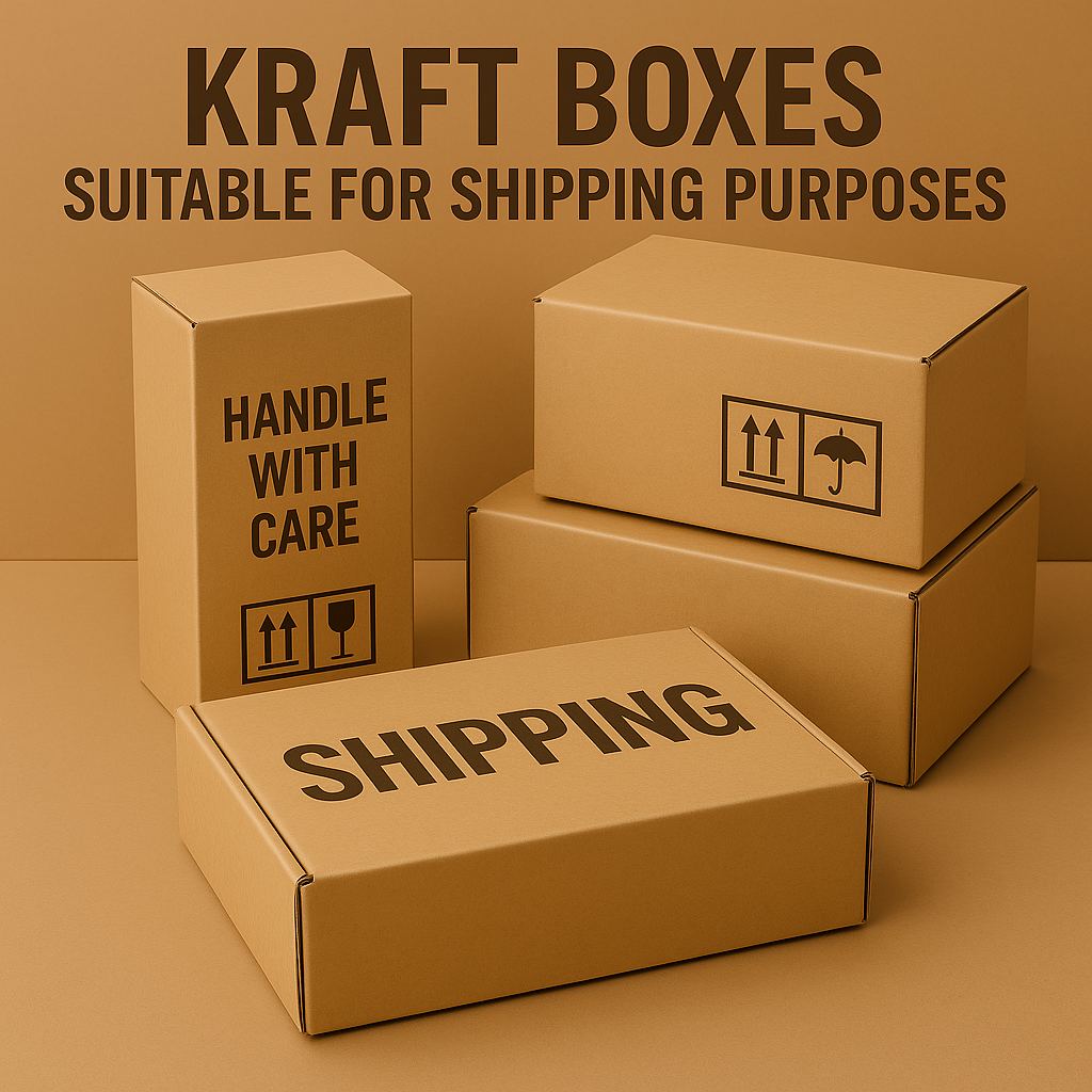 A sturdy Kraft shipping box with a shipping label, showing its durability for transit