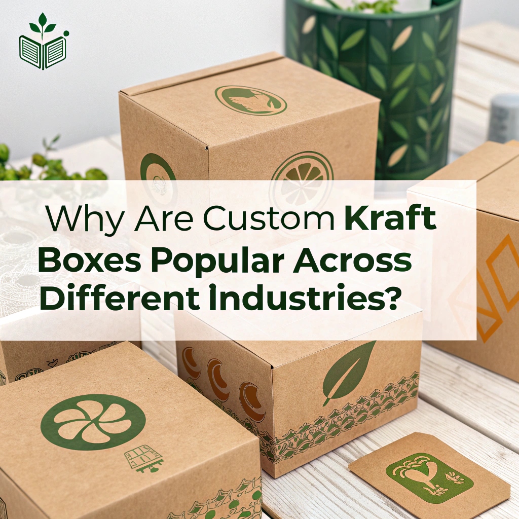 A close-up shot of a branded Kraft box showing the paper texture and logo print